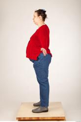 Whole Body Woman Animation references Casual Overweight Studio photo references